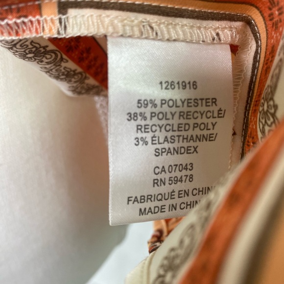 ,Size Large ,Blouse beige /orange /flowers Rachel ZOE large - Picture 5 of 5